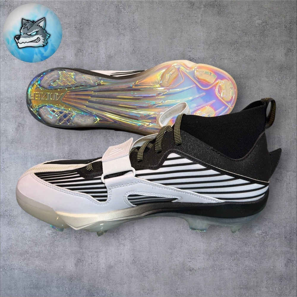 adidas Adizero Edge+ Cleats 'Core Black/Gold Metallic JQ7464 Men's Size 9.5 - Picture 5 of 5